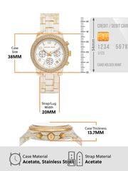  Shop Authentic Michael Kors Runway Pavé Chronograph White Dial White Acetate Strap Watch for Women - MK7476 - Luxxuri