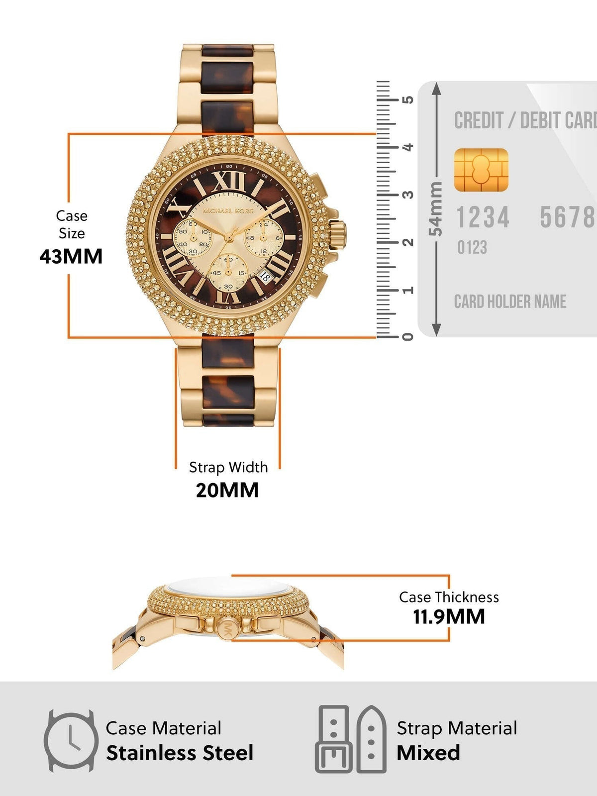  Shop Authentic Michael Kors Camille Chronograph Brown Dial Two Tone Steel Strap Watch For Women - MK7269 - Luxxuri