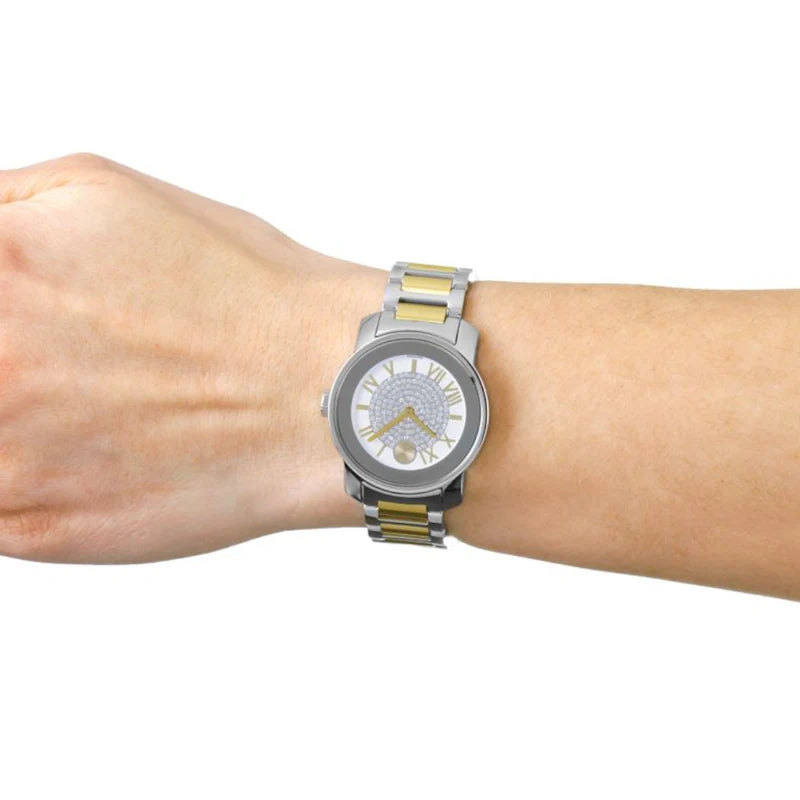  Shop Authentic Movado Bold Silver Dial Two Tone Steel Strap Watch For Women - 3600256 - Luxxuri