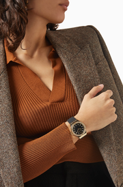  Shop Authentic Michael Kors Mini Lennox Quartz Black Dial Black Silicone Strap Watch For Women - MK7281 - Luxxuri