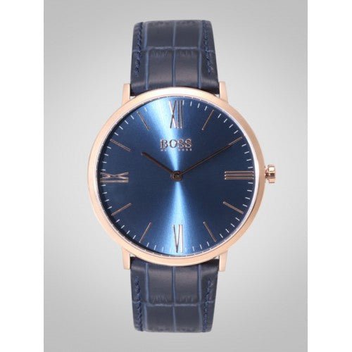  Shop Authentic Hugo Boss Jackson Blue Dial Black Leather Strap Watch for Men - 1513371 - Luxxuri