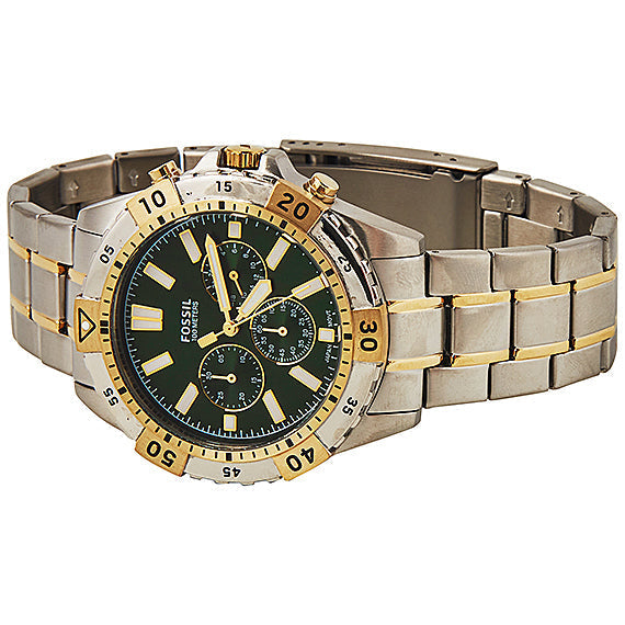  Shop Authentic Fossil Garrett Chronograph Green Dial Two Tone Steel Strap Watch for Men - FS5622 - Luxxuri