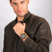  Shop Authentic Armani Exchange Hampton Chronograph Green Dial Brown Leather Strap Watch For Men - AX2412 - Luxxuri