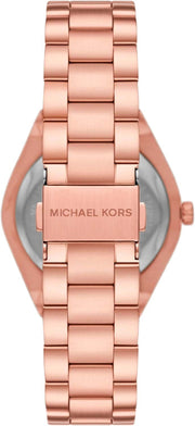  Shop Authentic Michael Kors Lennox Three Hand Black Dial Rose Gold Steel Strap Watch For Women - MK7392 - Luxxuri