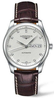  Shop Authentic Longines Master Collection Automatic 38.5mm Silver Diamond Dial Brown Leather Strap Watch for Men - L2.755.4.77.3 - Luxxuri