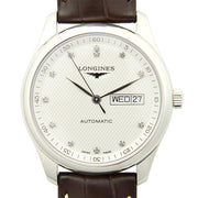  Shop Authentic Longines Master Collection Automatic 38.5mm Silver Diamond Dial Brown Leather Strap Watch for Men - L2.755.4.77.3 - Luxxuri