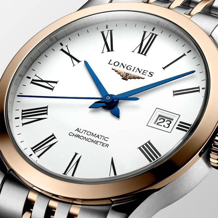  Shop Authentic Longines Record Automatic 18K Pink Gold Watch for Men - L2.821.5.11.7 - Luxxuri