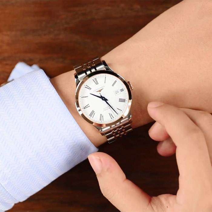  Shop Authentic Longines Record Automatic 18K Pink Gold Watch for Men - L2.821.5.11.7 - Luxxuri