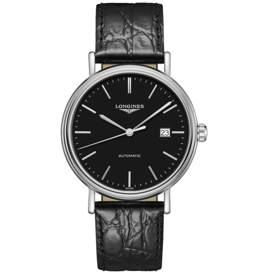  Shop Authentic Longines Presence 38.5mm Automatic Black Dial Black Leather Strap Watch for Men - L4.921.4.52.2 - Luxxuri