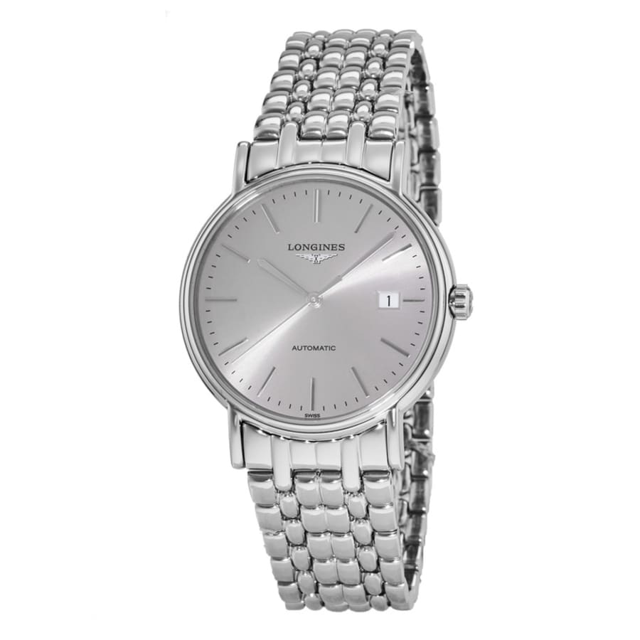  Shop Authentic Longines Presence 38.5mm Automatic Silver Dial Silver Mesh Bracelet Watch for Men - L4.921.4.72.6 - Luxxuri