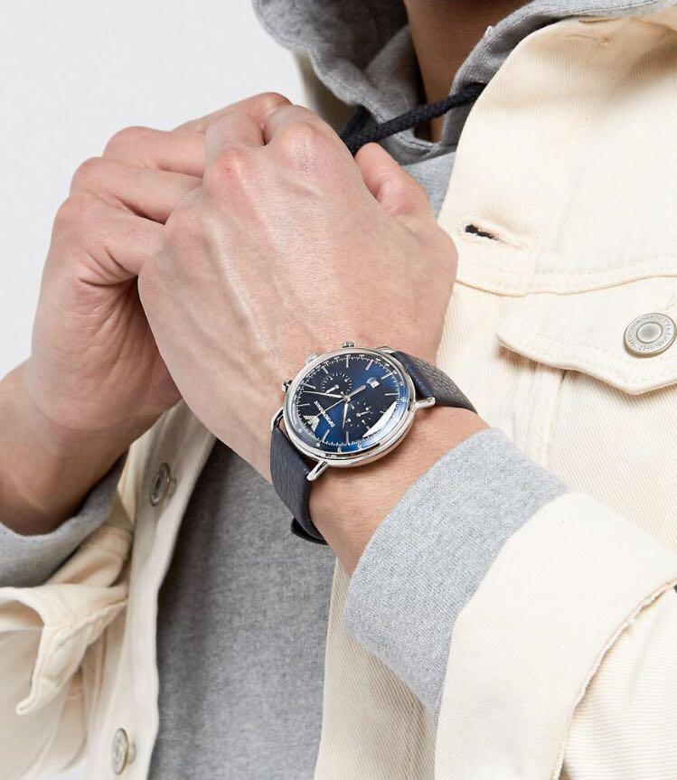  Shop Authentic Emporio Armani Aviator Blue Dial Blue Leather Strap Watch For Men - AR11105 - Luxxuri