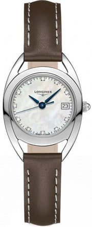  Shop Authentic Longines Equestrian Mother of Pearl Dial Brown Leather Strap Watch for Women - L6.136.4.87.2 - Luxxuri