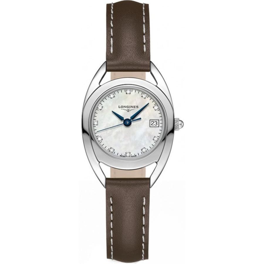  Shop Authentic Longines Equestrian Mother of Pearl Dial Brown Leather Strap Watch for Women - L6.136.4.87.2 - Luxxuri