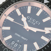  Shop Authentic Gucci Dive Quartz Black Dial Black Steel Strap Watch For Men - YA136213 - Luxxuri
