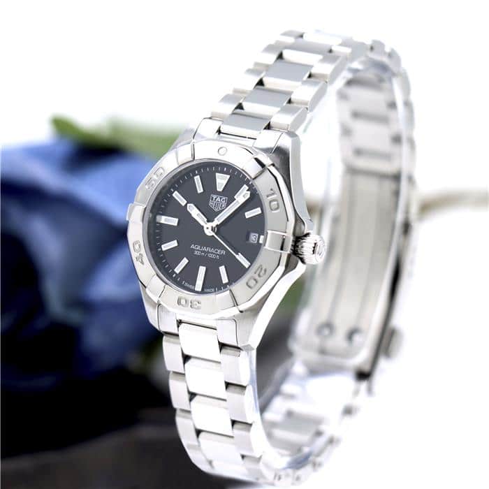  Shop Authentic Tag Heuer Aquaracer Quartz Black Dial Silver Steel Strap Watch for Women - WBD1410.BA0741 - Luxxuri