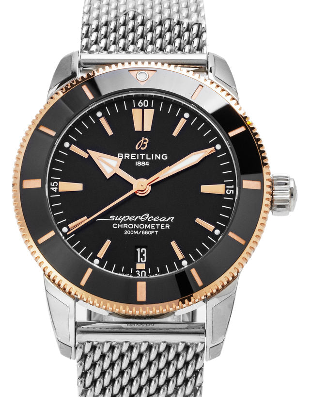  Shop Authentic Breitling Superocean Heritage B20 Automatic 44 Black Dial Silver Mesh Bracelet Watch for Men - UB2030121B1A1 - Luxxuri