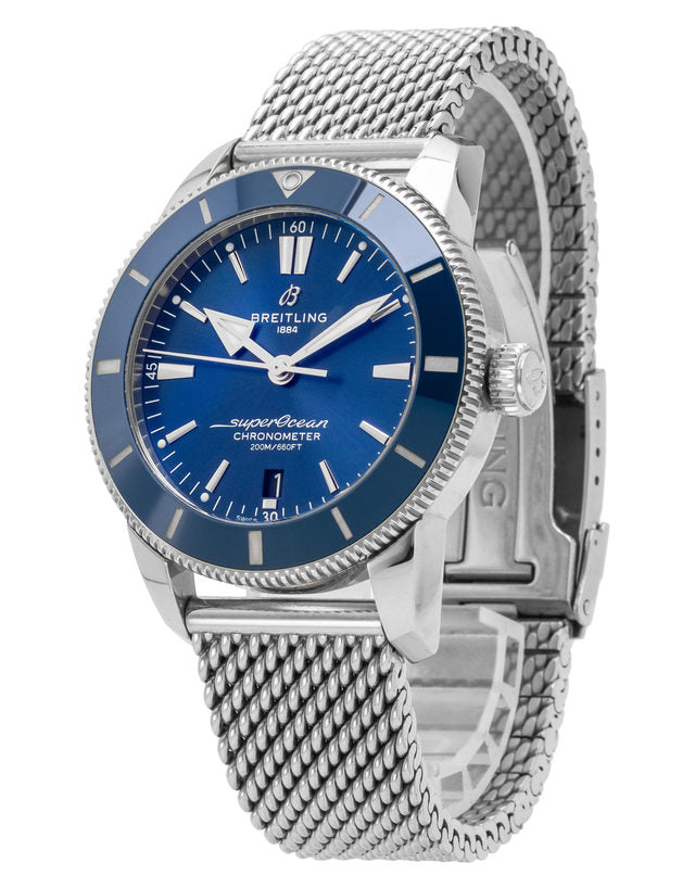  Shop Authentic Breitling Superocean Heritage B20 Automatic 44 Blue Dial Silver Mesh Bracelet Watch for Men - AB2030161C1A1 - Luxxuri