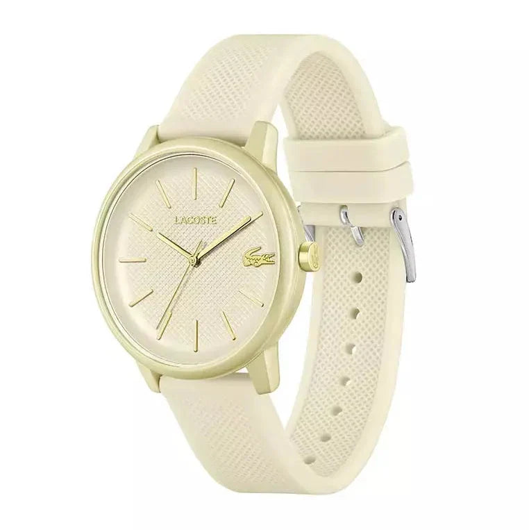 Lacoste 12.12 Beige Dial Beige Silicone Strap Watch for Men - 2011239