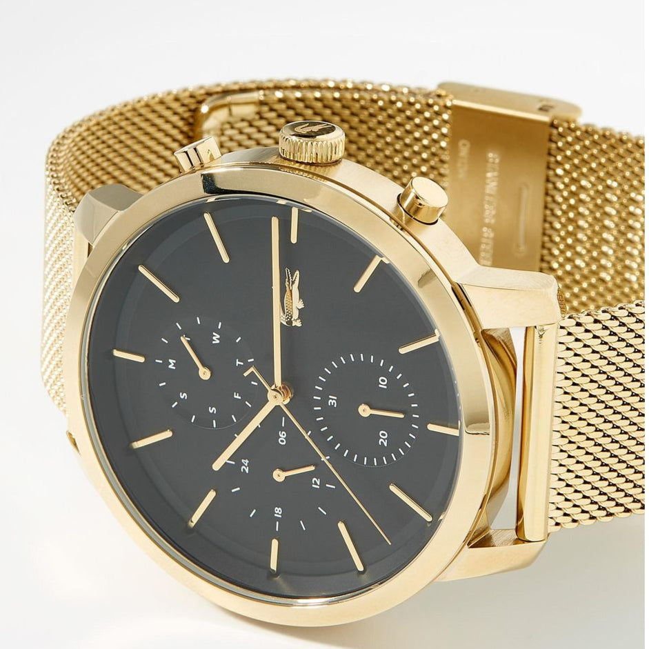  Shop Authentic Armani Exchange Cayde Chronograph Black Dial Gold Mesh Strap Watch For Men - AX2715 - Luxxuri