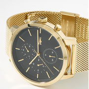  Shop Authentic Armani Exchange Cayde Chronograph Black Dial Gold Mesh Strap Watch For Men - AX2715 - Luxxuri