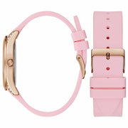  Shop Authentic Guess Clarity Gold Dial Pink Silicone Strap Watch for Women - GW0109L2 - Luxxuri