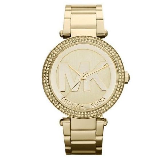  Shop Authentic Michael Kors Parker Diamonds Gold Dial Gold Steel Strap Watch for Women - MK5784 - Luxxuri