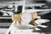  Shop Authentic Daniel Wellington Classic Petite Evergold White Dial Gold Mesh Bracelet Watch For Women - DW00100350 - Luxxuri