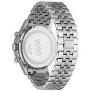  Shop Authentic Hugo Boss Aeroliner Chronograph Quartz Black Dial Silver Steel Strap Watch For Men - HB1512446 - Luxxuri