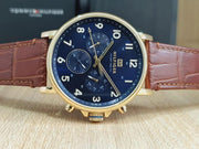  Shop Authentic Tommy Hilfiger Daniel Blue Dial Brown Leather Strap Watch for Men - 1710380 - Luxxuri
