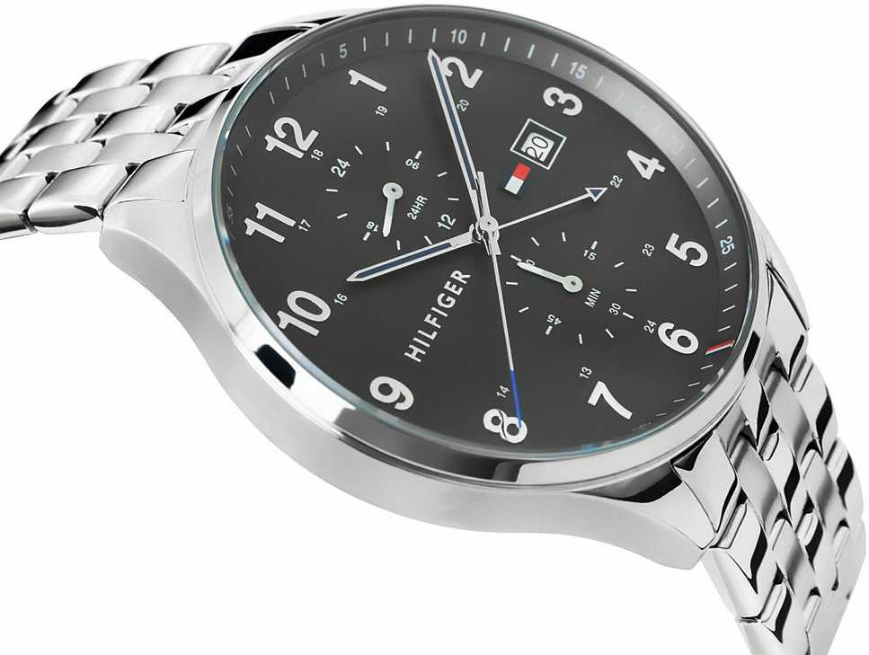  Shop Authentic Tommy Hilfiger West Quartz Black Dial Silver Steel Strap Watch For Men - 1791707 - Luxxuri