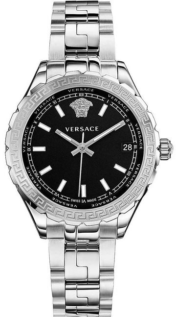 Shop Authentic Versace Hellenyium Black Dial Silver Steel Strap Watch for Women - V12020015 - Luxxuri