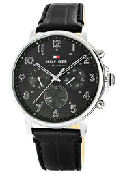  Shop Authentic Tommy Hilfiger Daniel Black Dial Black Leather Strap Watch for Men - 1710381 - Luxxuri