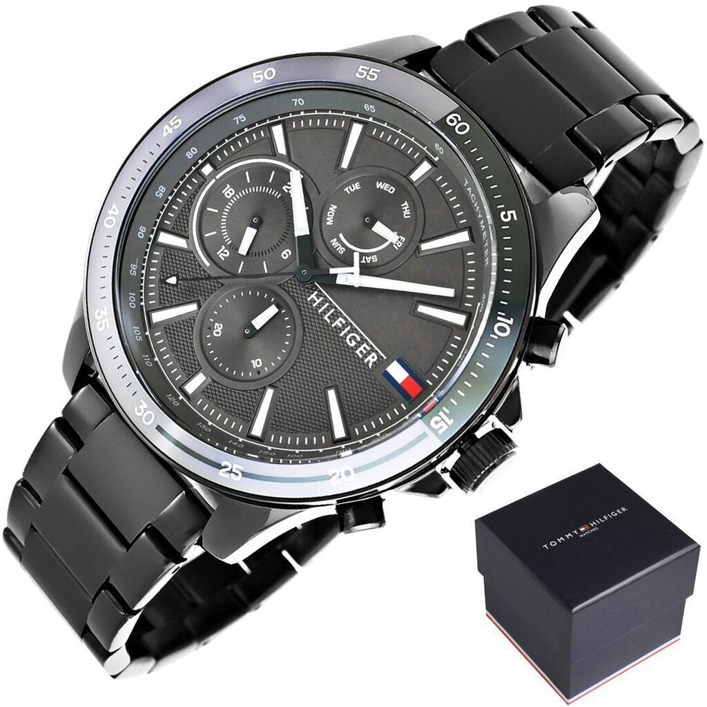  Shop Authentic Tommy Hilfiger Bank Grey Dial Grey Steel Strap Watch for Men - 1791719 - Luxxuri