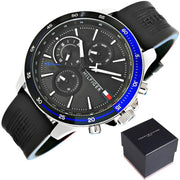  Shop Authentic Tommy Hilfiger Bank Quartz Black Dial Black Rubber Strap Watch for Men - 1791724 - Luxxuri