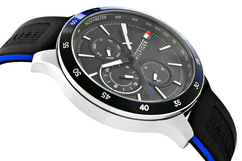 Shop Authentic Tommy Hilfiger Bank Quartz Black Dial Black Rubber Strap Watch for Men - 1791724 - Luxxuri