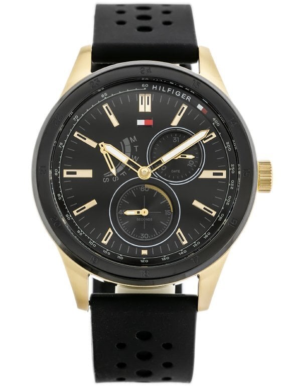  Shop Authentic Tommy Hilfiger Austin Black Dial Black Rubber Strap Watch for Men - 1791636 - Luxxuri