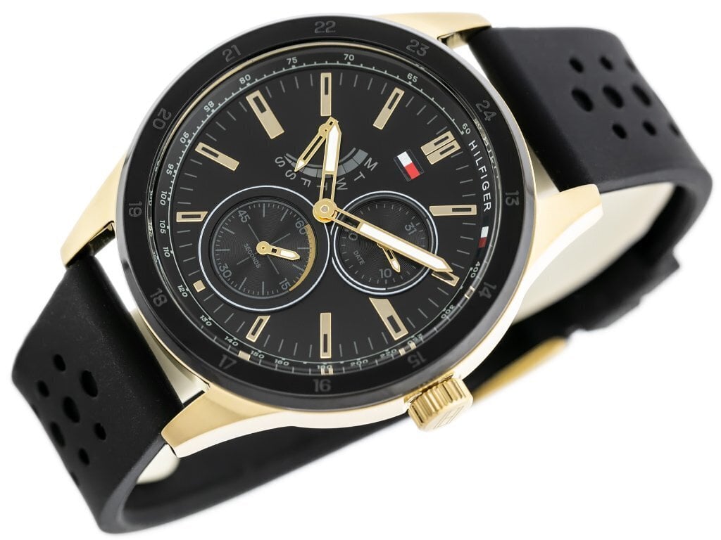  Shop Authentic Tommy Hilfiger Austin Black Dial Black Rubber Strap Watch for Men - 1791636 - Luxxuri