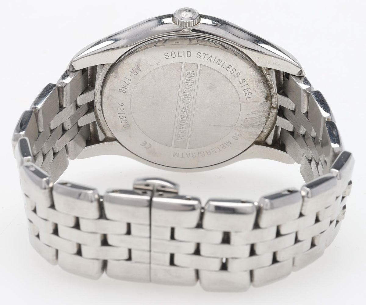  Shop Authentic Emporio Armani Classic Quartz Silver Dial Silver Steel Strap Watch For Men - AR1788 - Luxxuri