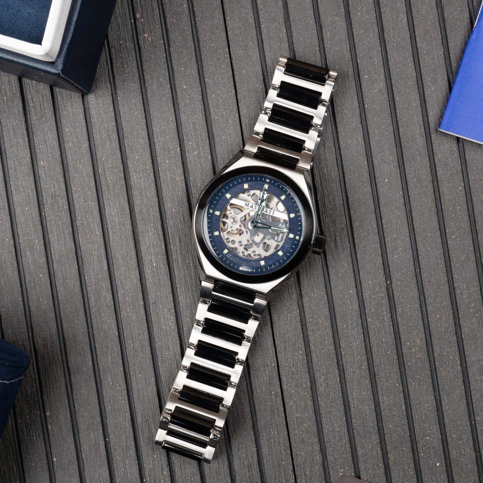  Shop Authentic Maserati Triconic Automatic Skeleton Blue Dial  Watch For Men - R8823139001 - Luxxuri