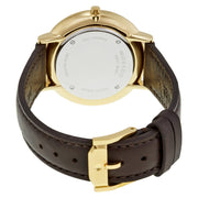  Shop Authentic Movado Ultra Slim Blue Dial Brown Leather Strap Watch For Women - 0607092 - Luxxuri