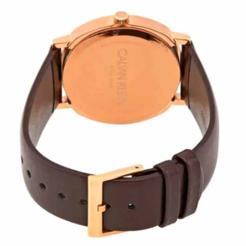  Shop Authentic Calvin Klein Posh Silver Dial Brown Leather Strap Watch for Men - K8Q316G6 - Luxxuri