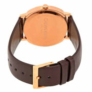  Shop Authentic Calvin Klein Posh Silver Dial Brown Leather Strap Watch for Men - K8Q316G6 - Luxxuri