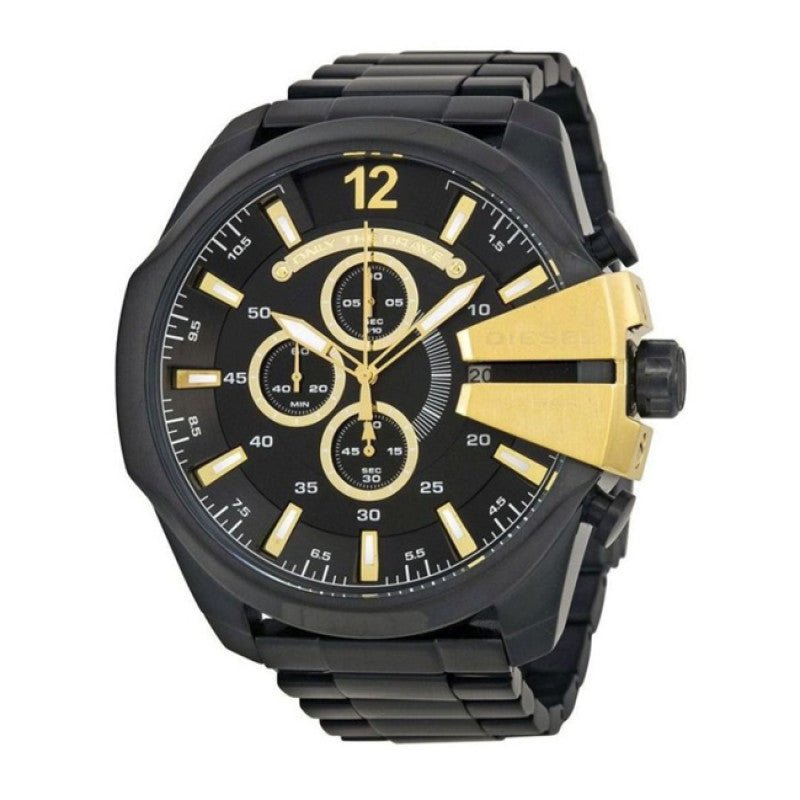  Shop Authentic Diesel Mega Chief Chronograph Black Dial Black Steel Strap Watch For Men - DZ4338 - Luxxuri