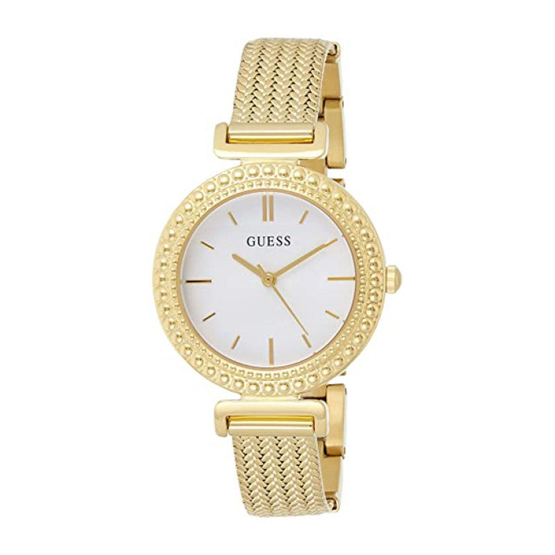  Shop Authentic Guess Quartz White Dial Gold Steel Strap Watch For Women - W1152L2 - Luxxuri