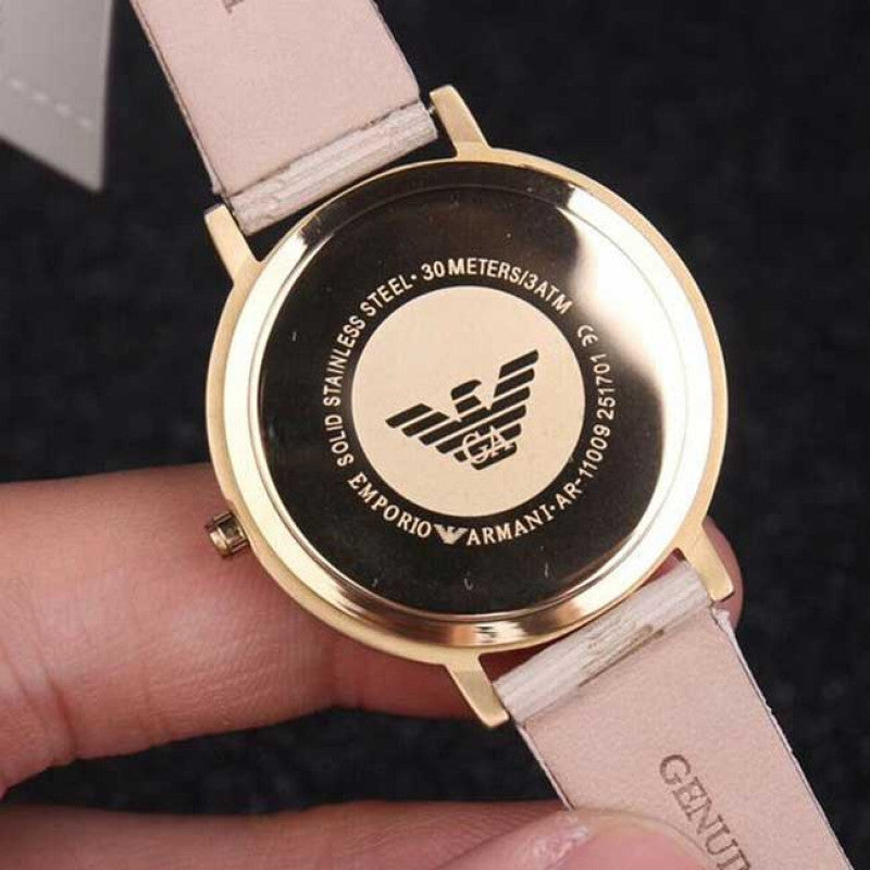  Shop Authentic Emporio Armani Classic Kappa White Dial Brown Leather Strap Watch For Women - AR11009 - Luxxuri