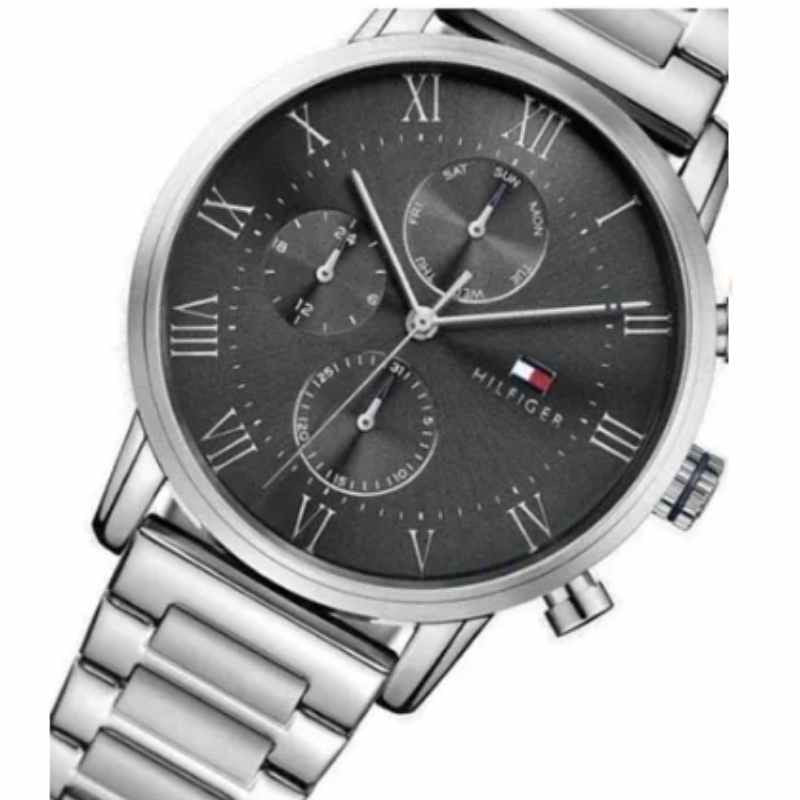  Shop Authentic Tommy Hilfiger Daniel Black Dial Silver Steel Strap Watch for Men - 1710413 - Luxxuri
