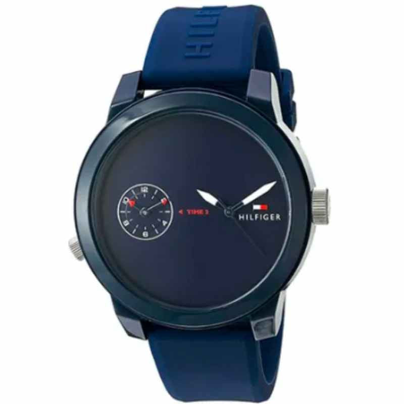  Shop Authentic Tommy Hilfiger Denim Quartz Blue Dial Blue Rubber Strap Watch for Men - 1791325 - Luxxuri