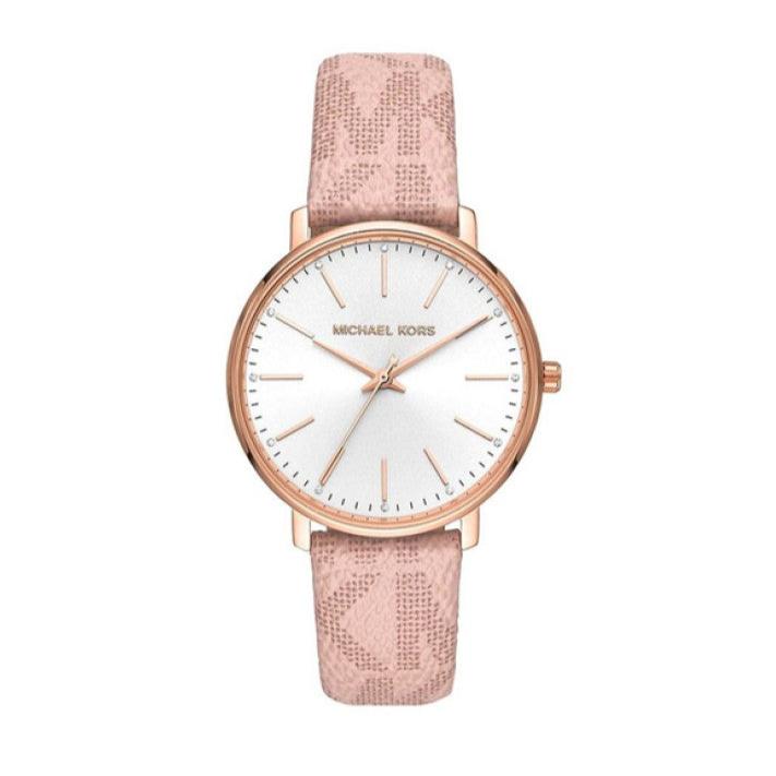  Shop Authentic Michael Kors Pyper Quartz White Dial Pink Leather Strap Watch For Women - MK2859 - Luxxuri