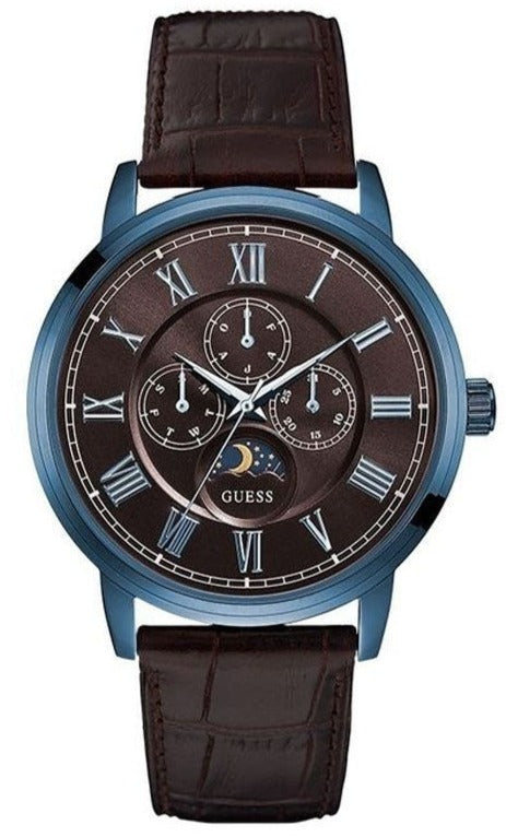 Shop Authentic Guess Delancy Analog Brown Dial Brown Leather Strap Watch For Men - W0870G3 - Luxxuri
