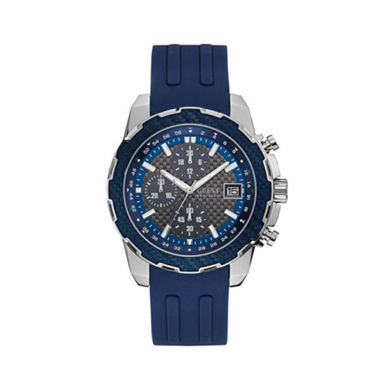  Shop Authentic Guess Octane Chronograph Black Dial Blue Rubber Strap Watch For Men - W1047G2 - Luxxuri